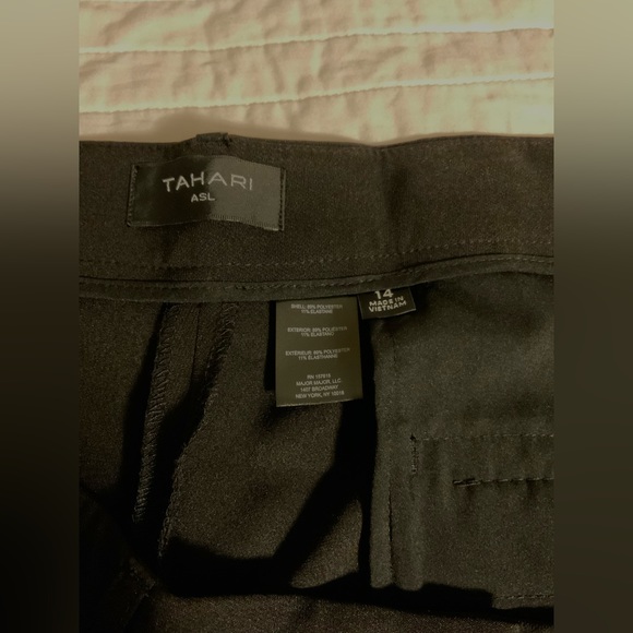 NWOT- Tahari ASL Noir Shannon Mid-rise Suit Pant Size 14 - Picture 11 of 13